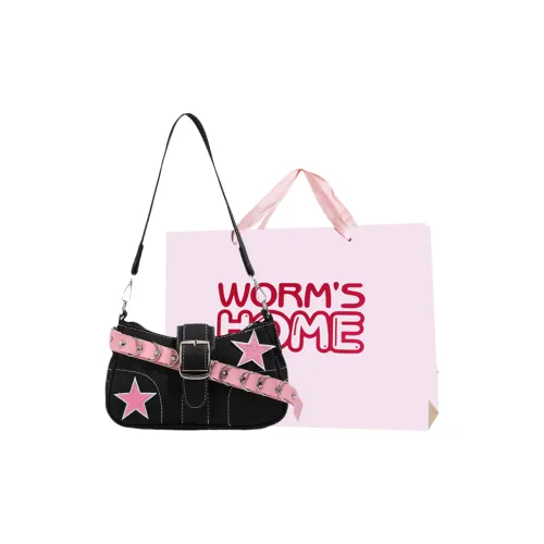 Worm's Home ПУ (полиуретан) Сумка через плечо Стандартная Женская Черная