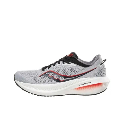 Saucony Triumph Victory 21 Амортизация Износостойкий Низкий Топ Беговые кроссовки Мужские Серый Красный