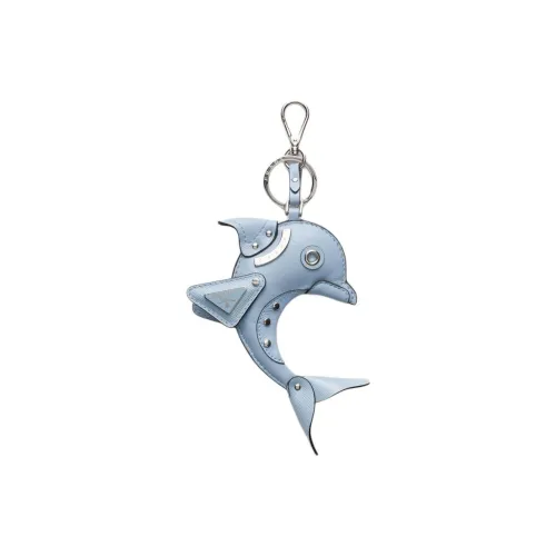 PRADA Кожа Кольцо для ключей Сумка Аксессуар Unisex Light Синий