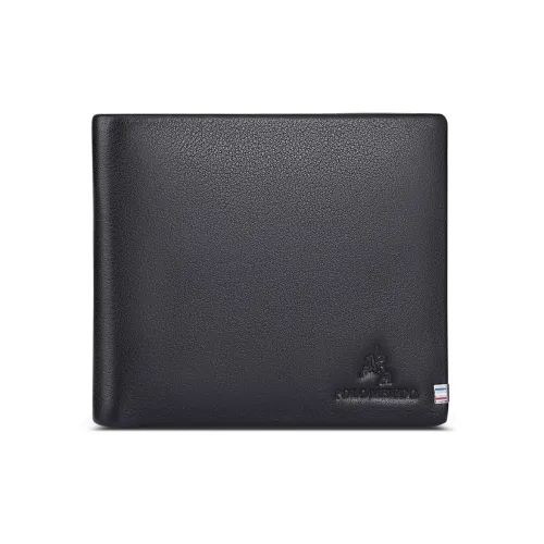 POLOMEISDO Первый слой Мягкая коровья кожа Множественные слоты для карт Кошелек Укороченный Бизнес Модный Кошелек Стандартный Мужской Черный