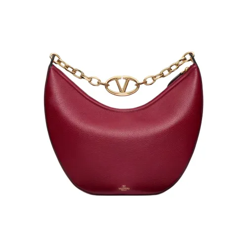 Valentino Vlogo Moon с рельефной телячьей кожей сумка-хобо сумка сумка через плечо средний размер женский темно-красный