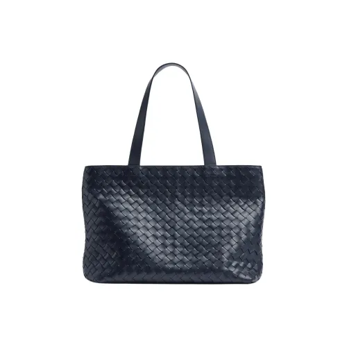 Bottega Veneta Телячья кожа Тоут Сумка Сумка для покупок Сумка Маленькая Мужская Космический Синий