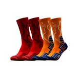 Red + Orange Anti-slip Elastic Basketball Socks [2 Pack]  
Красный + Оранжевый противоскользящие эластичные баскетбольные носки [2 упаковки]