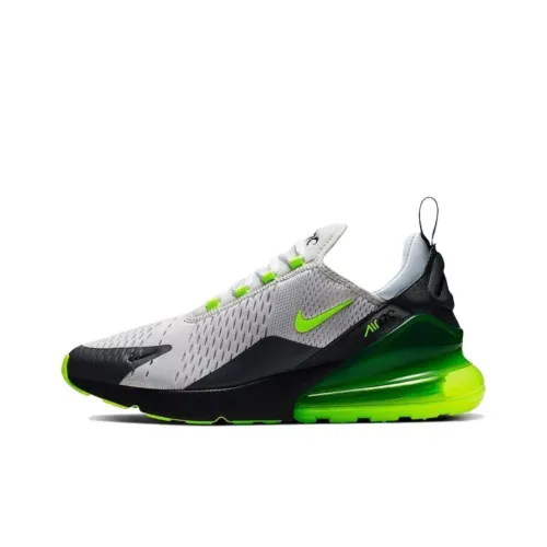 Nike Air Max 270 Амортизация Износостойкий Низкий Топ Беговые кроссовки Унисекс Серый Зеленый