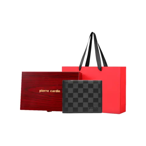 PIERRE CARDIN Коровья кожа MULTI Карта Layer Укороченный кошелек Мужской Монетница Мужской Черный