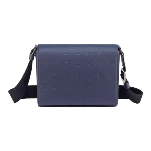 BVLGARI Телячья кожа Сумка через плечо Маленькая Мужская Синяя