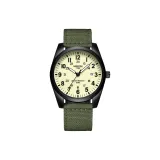 2639 Черный Белый Циферблат Зеленый Ремешок