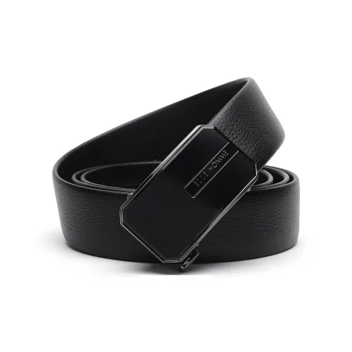 ELLE HOMME Мужской Автоматический Застежка Натуральная Кожа Модный Ремешок из Коровьей Кожи Мужской Черный Ширина 3,7 см