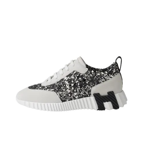 HERMES Bouncing Low Топ Повседневный Женский Черный Белый