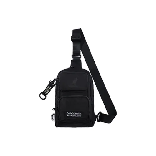 KANGOL Нейлон Сумка через плечо Путешественная сумка Рюкзак Сумка через плечо Средняя Унисекс Черный Темно-синий