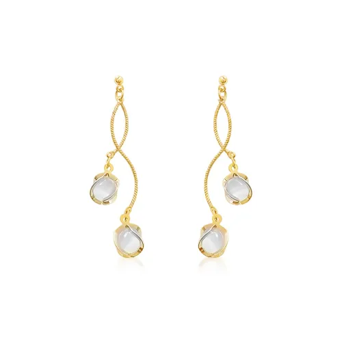 ZWU Alloy S925 Silver Stud Earrings Women's