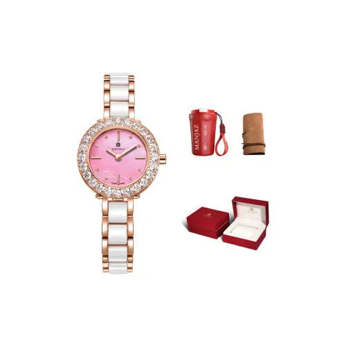 MANJAZ Кварцевый Movement Женские часы 26,5mm*26,5mm*7mm Розовый