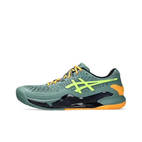 Asics Gel Resolution 9 Low Топ Беговые кроссовки Мужские Зеленый Оранжевый