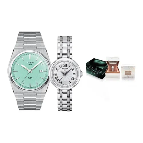 Tissot Quartz Механизм Унисекс Часы 39,5 мм Зеленый Циферблат Корпус из Нержавеющей Стали Ремешок из Нержавеющей Стали