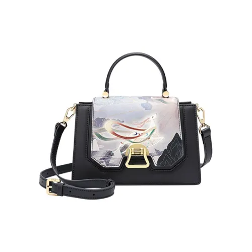 Ancient Yi Xi Коровья кожа Чонсам Сумка через плечо Сумка среднего размера Женская Серо-фиолетовая