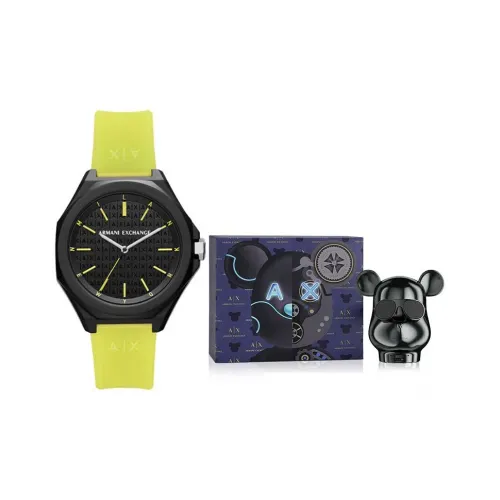 ARMANI EXCHANGEAE Наручные часы Кварцевый механизм Силиконовый ремешок 40 мм Черный циферблат Женские часы