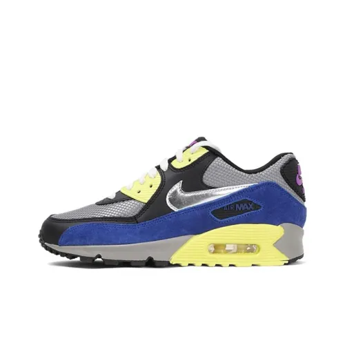 Nike Air Max 90 Амортизация Износостойкая Низкая Обувь для Спортивных Занятий Женская Серый Синий