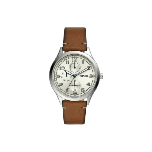 FOSSIL Наручные часы Кварцевый механизм Кожаный ремешок 42 мм Белый циферблат Унисекс