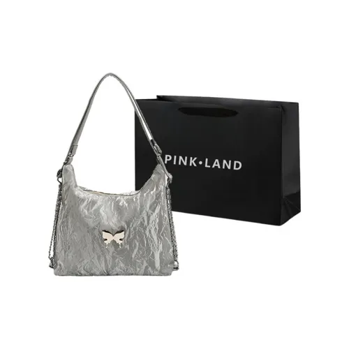 PINK·LAND ПУ (полиуретан) Сумка через плечо Женская Экрю Серебристый Черный Розовый