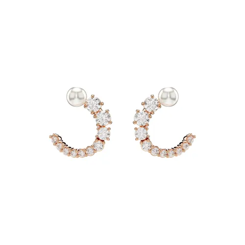 Swarovski Серьги с синтетическим кубическим цирконием женские розовое золото