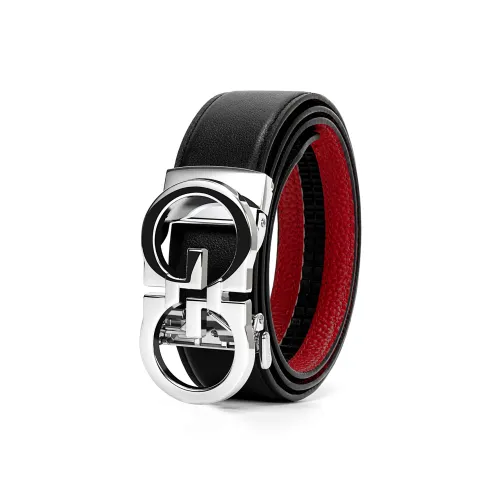 FORTEI Ремни из натуральной коровьей кожи мужской черный ширина 3,5 см набор в подарочной коробке