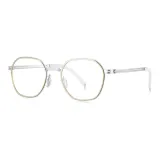 Золотая рамка с серебряными ногами - C03, линзы с блокировкой синего света, степень 0