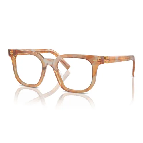 MIU MIU Ацетат Прямоугольные Оправы для очков Унисекс Коричневый