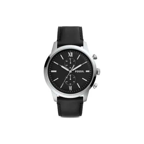 FOSSIL Наручные часы Кварцевый механизм Кожаный ремешок 48 мм Черный циферблат Женские часы