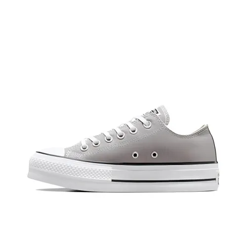 Converse Chuck Taylor All Star Lift Платформа Устойчивая к истиранию Дышащие Низкие Кеды Женские Серый Белый