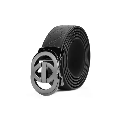 FORTEI Ремни из натуральной коровьей кожи мужской черный ширина 3,5 см набор в подарочной коробке