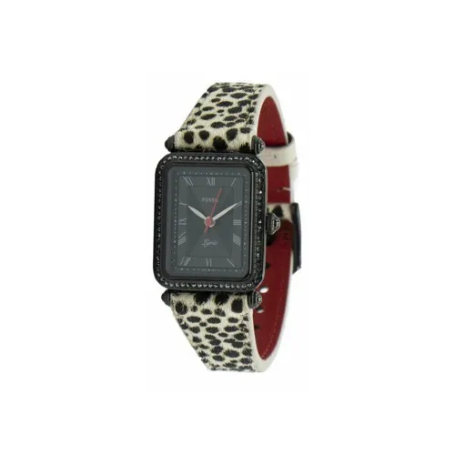 FOSSIL Наручные часы Кварцевый механизм Кожаный ремешок 28 мм Черный циферблат Женские часы
