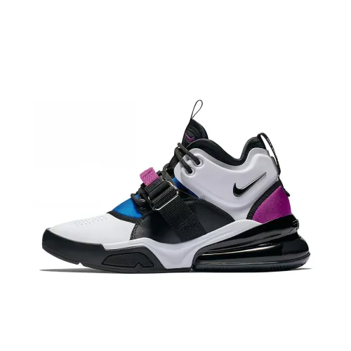 Nike Air FORCE 270 Амортизаторы Shock Absorbers Противоскользящие MID Топ Беговые кроссовки Женские Черный белый фиолетовый