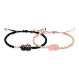 Розовый, черный, 1 пара