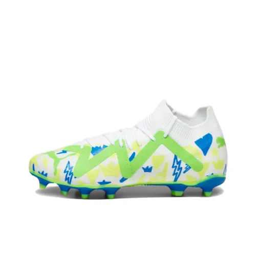 PUMA Future Series AG Искусственная трава FG Твердый грунт Дышащие футбольные бутсы Мужские Белый Желтый Зеленый