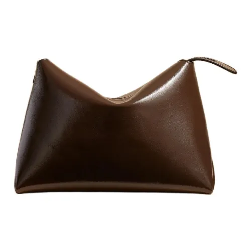 KHAITE Сумка через плечо из лакированной кожи с эффектом трещины женская каштанового цвета