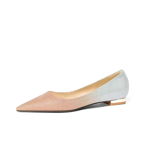 Lily Wei Женские повседневные туфли Шампанское Серебряный