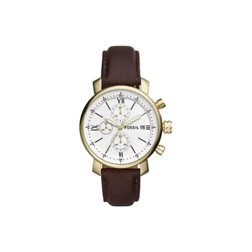 FOSSIL Наручные часы Кварцевый механизм Кожаный ремешок 42 мм Белый циферблат Унисекс