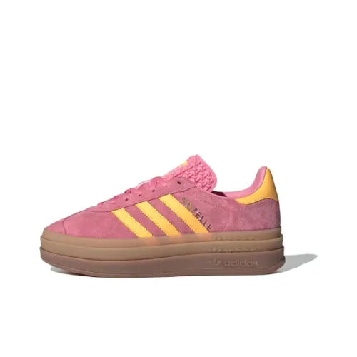 Adidas Originals GAZELLE BOLD Низкие Кроссовки для скейтбординга Женские Розовые Желтые Коричневые