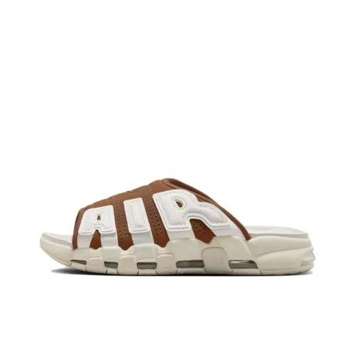 Nike Air More Uptempo Slip-on Устойчивый к истиранию Унисекс Коричневый Белый