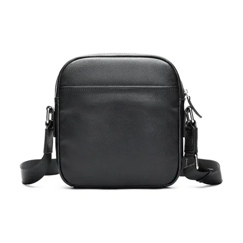 DOSRFINI Натуральная кожа Сумка через плечо Мужская Черная