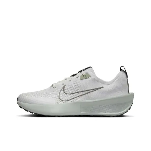 Nike Interact Run Slip-resistant Low Top Casual Running Shoes Men's White Green Найк Interact Run противоскользящий низкий топ повседневные беговые кроссовки мужские белый зеленый