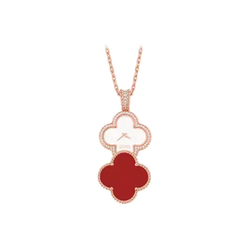 Van Cleef & Arpels Кварцевый механизм Унисекс Alhambra Four Leaf Lucky Series Часы 28,1 мм Жемчужная раковина Цвет