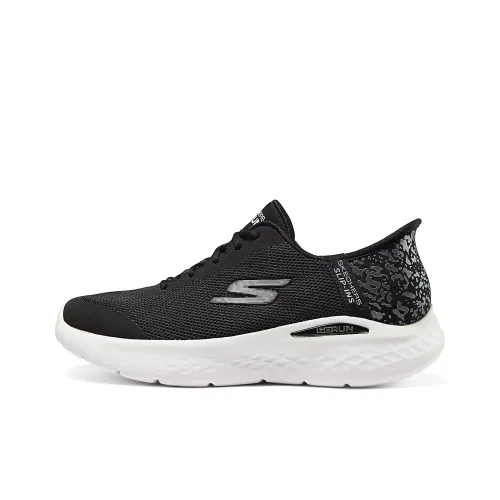 Skechers WOMEN'S GO Series Износостойкий Дышащий Легкий Низкий Топ Беговые кроссовки Женские Черный белый