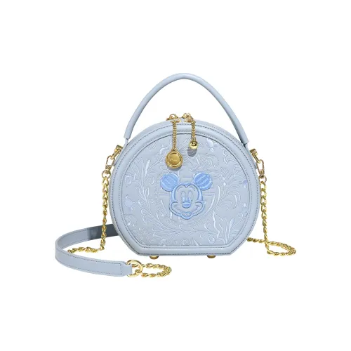 Disney Mickey Series ПУ (полиуретан) Маленькая круглая сумка Сумка через плечо Женская Небесно-голубой Молочно-белый