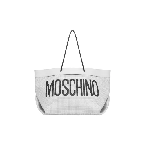 MOSCHINO Телячья кожа Тоут Сумка Сумка для покупок Сумка Большая Женская Белая