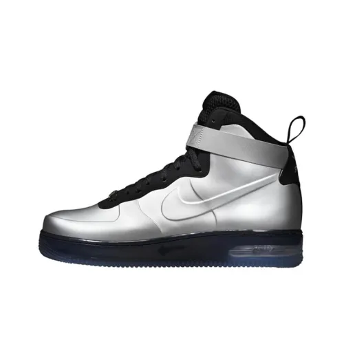 Nike Air Force 1 High Топ Скейтборд Кроссовки Мужские Черные Серебряные