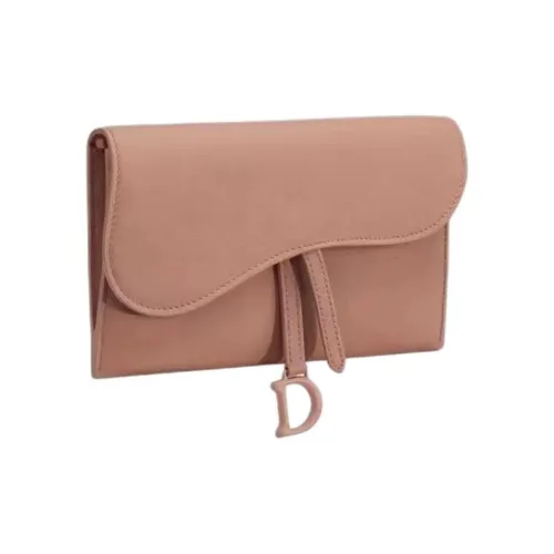 DIOR Гладкая коровья кожа Седло Клатч Женские Малиновый