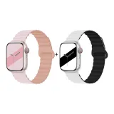 Яблоко Силиконовый ремешок - Розово-серый * Белый черный