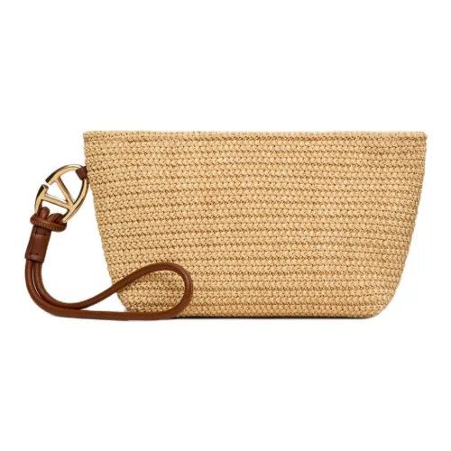 Valentino Garavani Рафия Клатч Женские Натуральный Табачный