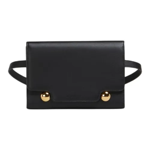 MARNI Телячья кожа Сумка через плечо Слинг-сумка Сумка на пояс Женская Черная